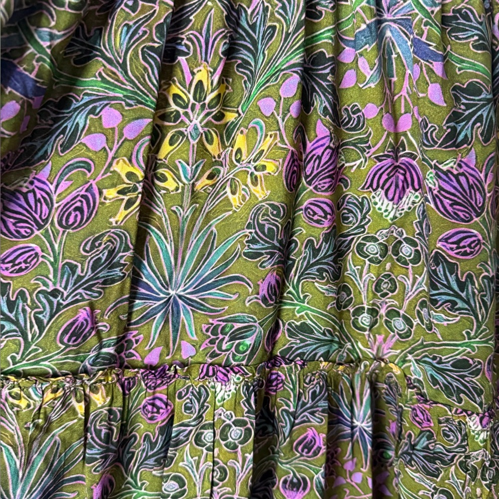 Natural life, Ella, green, blue, purple, yellow floral, sleeveless maxi dress S - Picture 4 of 8